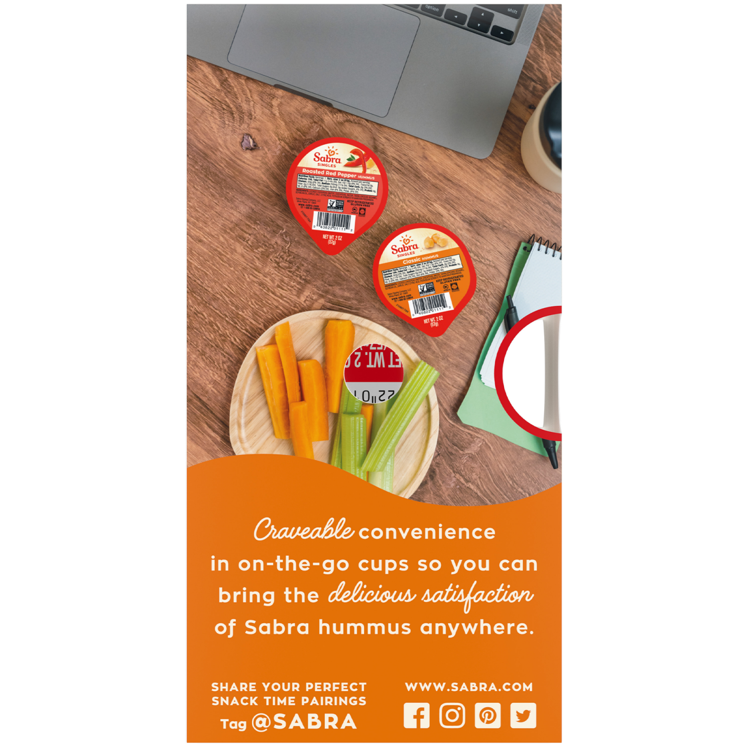 slide 2 of 3, Sabra Singles Classic Hummus 2 oz (6 count), 6 ct