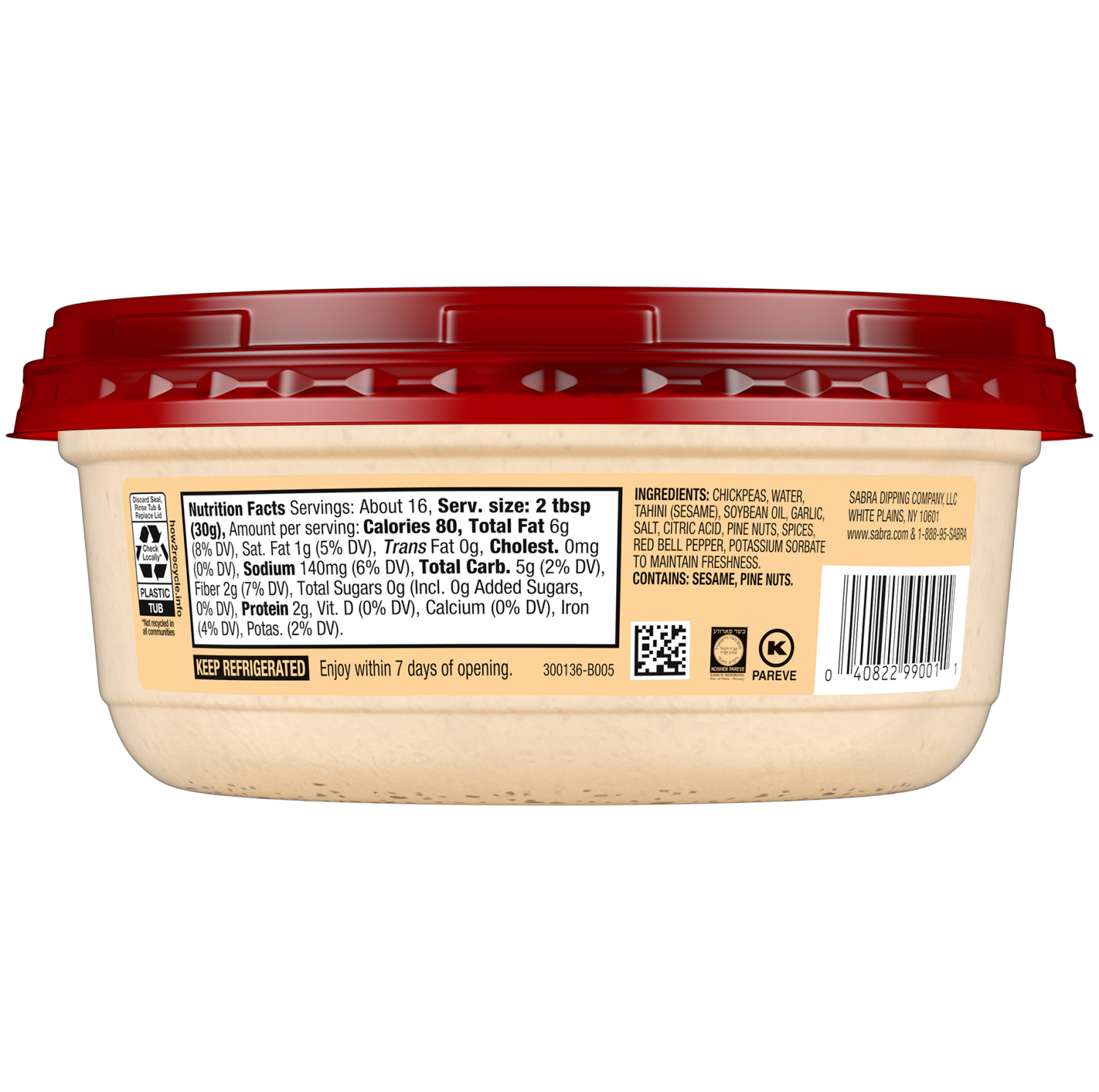 slide 2 of 3, Sabra Roasted Pine Nut Hummus, Family Size, 17 oz, 17 oz