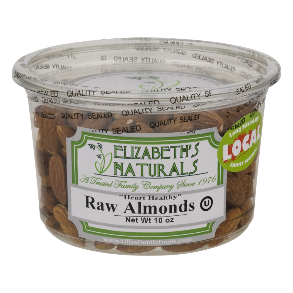 slide 1 of 1, Elizabeth's Naturals Raw Almonds, 10 oz