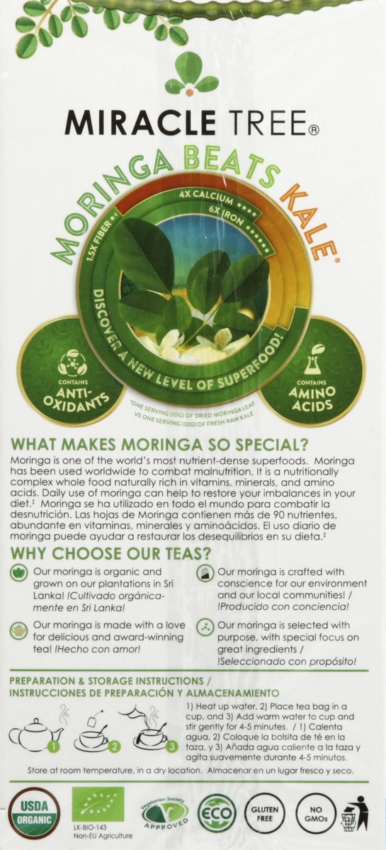 slide 3 of 5, Miracle Tree Tea Superfood Organic Moringa - 25 ct, 25 ct