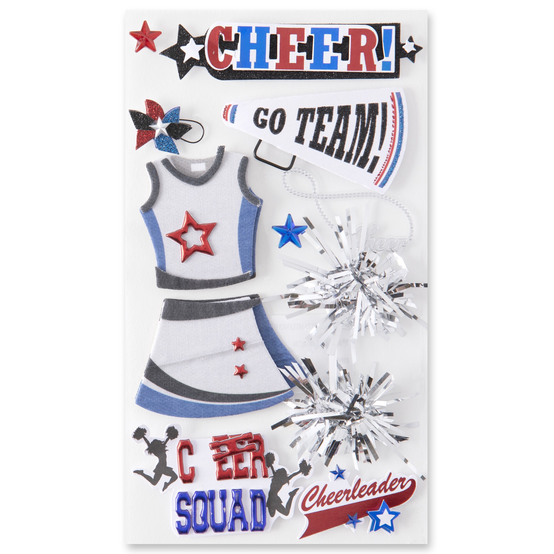 slide 5 of 5, Cheerleading Stickers By Recollections, 3.75 in x 6.75 in