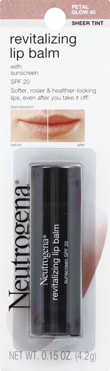 slide 1 of 9, Neutrogena Revitalizing Tinted Lip Balm, SPF 20, Sheer Petal Glow, .15 oz, 0.15 oz