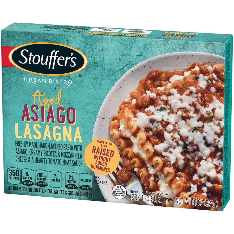 slide 5 of 8, Stouffer's Urban Bistro Aged Asiago Lasagna, 10 oz