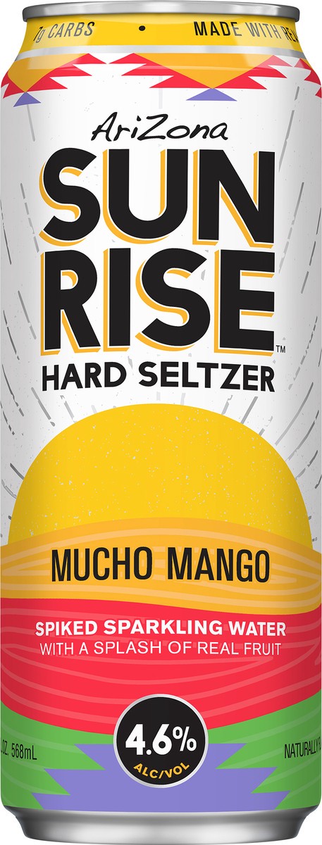 slide 1 of 10, Arizona Sunrise Mucho Mango Hard Seltzer, Single 19.2 fl oz Can, 19.2 oz