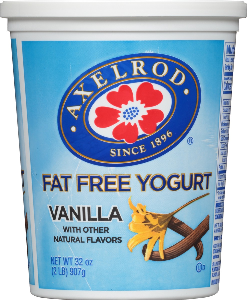 slide 5 of 8, Axelrod Fat Free Vanilla Yogurt, 32 oz, 32 oz
