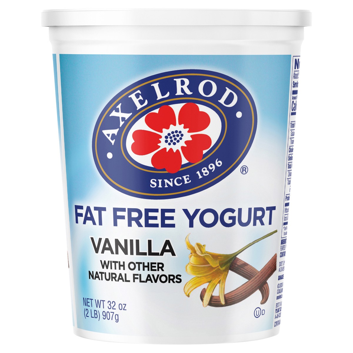 slide 1 of 8, Axelrod Fat Free Vanilla Yogurt, 32 oz, 32 oz