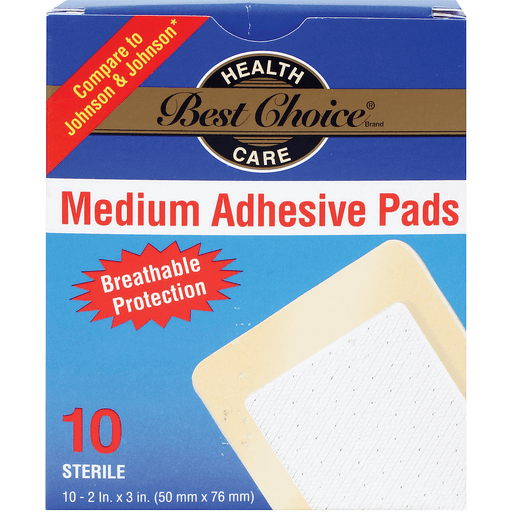 slide 1 of 1, Best Choice Medium Adhesive Pads, 10 ct