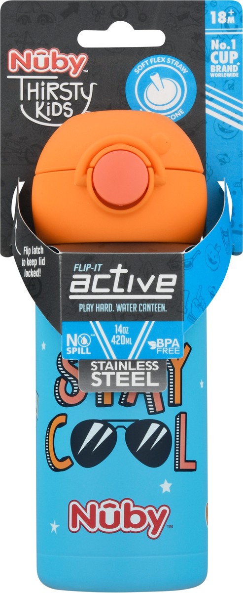 slide 8 of 9, Nuby Thirsty Kids Stay Cool Stainless Steel Cup, 1 ct