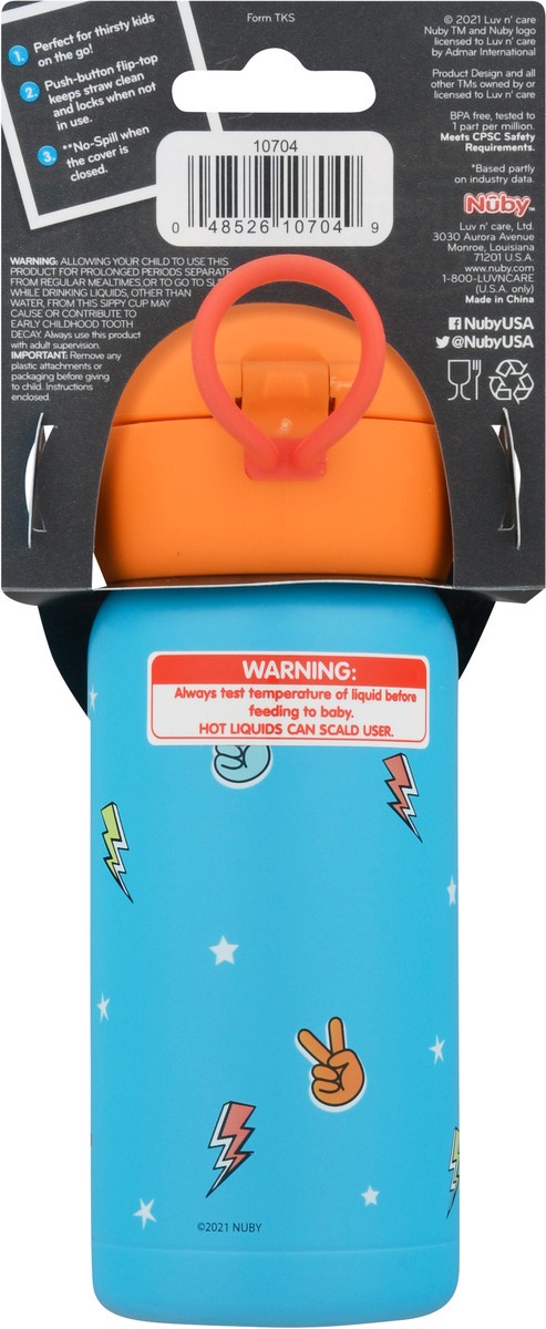 slide 3 of 9, Nuby Thirsty Kids Stay Cool Stainless Steel Cup, 1 ct