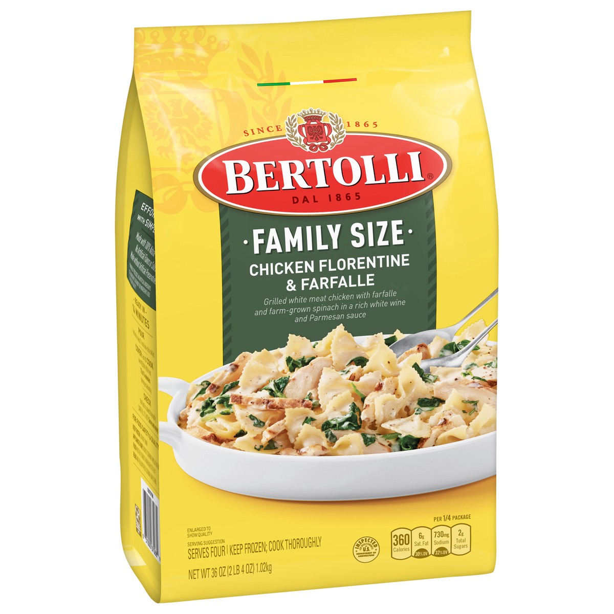 slide 5 of 11, Bertolli Chicken Florentine & Farfalle Family Size 36 oz, 36 oz