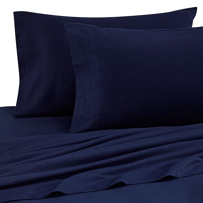 slide 1 of 1, The Seasons Collection Standard Flannel Pillowcases - Navy, 2 ct