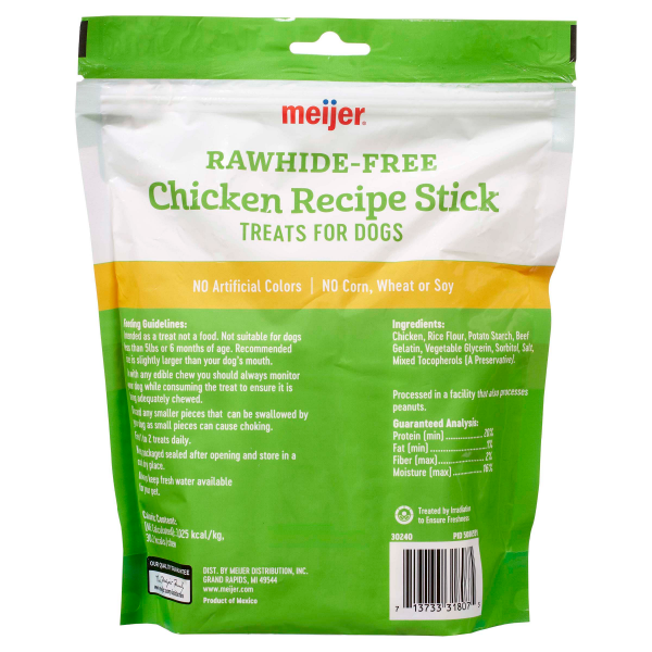 slide 5 of 9, Meijer Rawhide Free Chicken Recipe Chew Sticks - 10 Count, 10 ct
