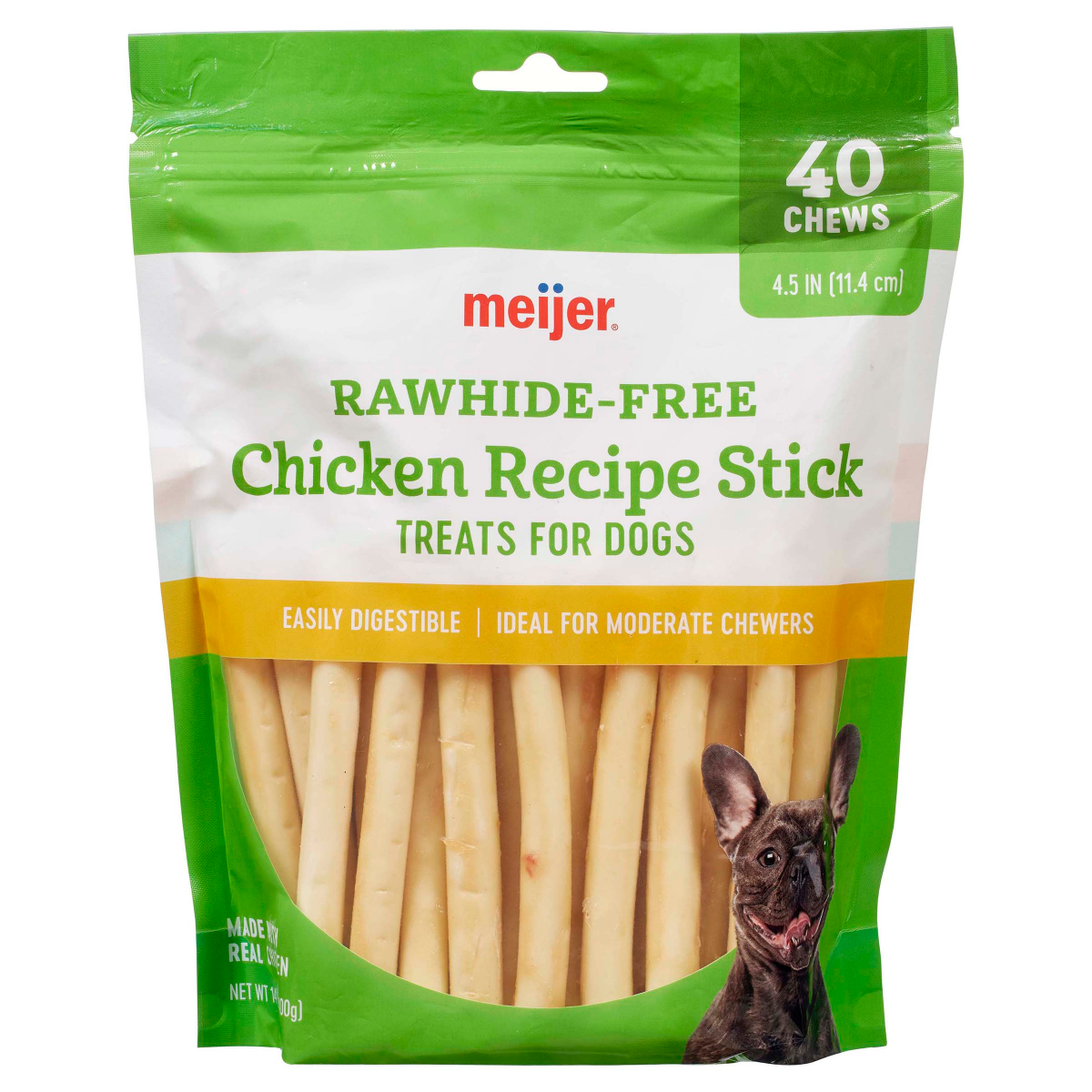 slide 1 of 9, Meijer Rawhide Free Chicken Recipe Chew Sticks - 10 Count, 10 ct