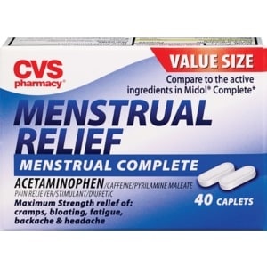 slide 1 of 1, CVS Health Maximum Strength Menstrual Relief Caplets, 40 ct