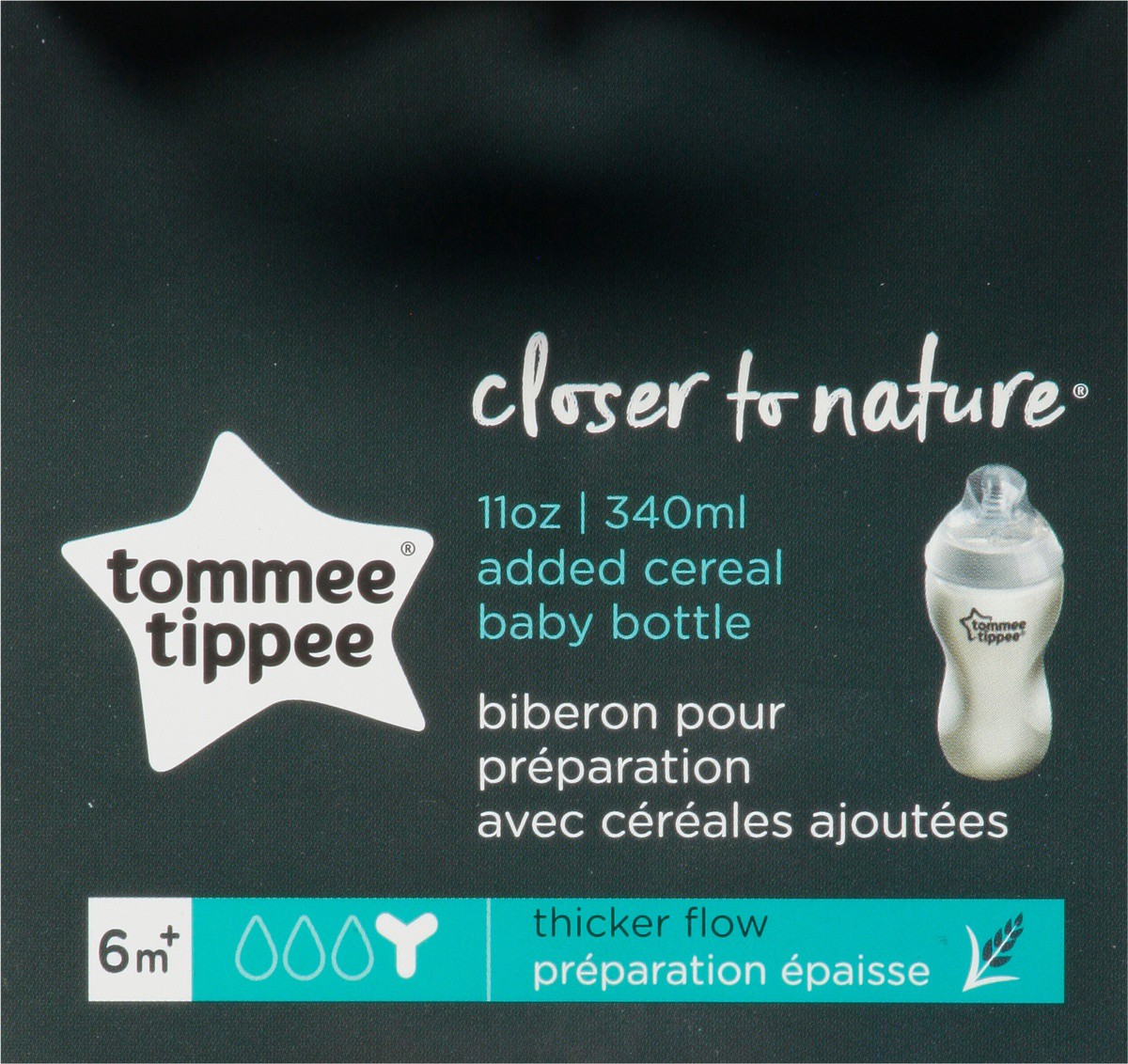 slide 9 of 9, Tommee Tippee Closer to Nature Added Cereal Bottle, 11 oz