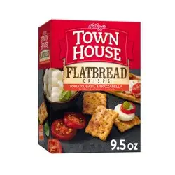 Town House Kellogg's Town House Flatbread Crisps Oven Baked Crackers, Tomato Basil and Mozzarella, 9.5 oz