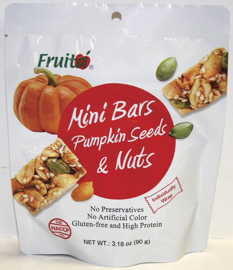 slide 1 of 1, Fruita Mini Bars Pumpkin Seeds & Nuts, 3.18 oz