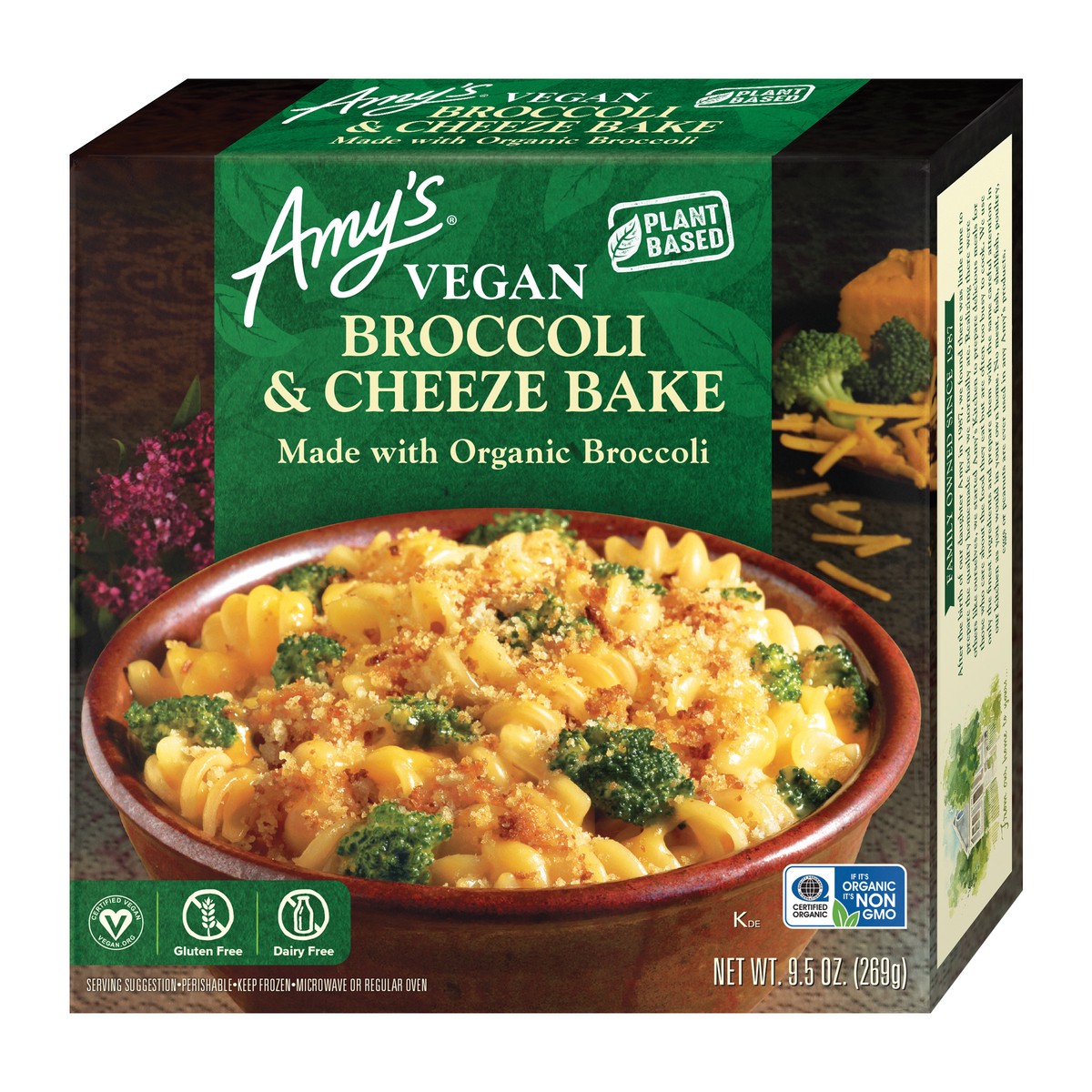 slide 4 of 9, Amy's Vegan Broccoli And Cheese Bowl, 9.5 oz