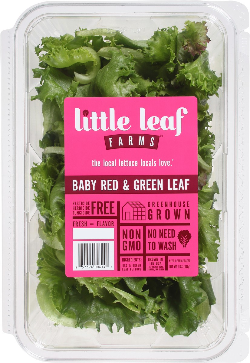 slide 4 of 10, Little Leaf Farms Baby Red & Green Leaf Lettuce 8 oz, 8 oz