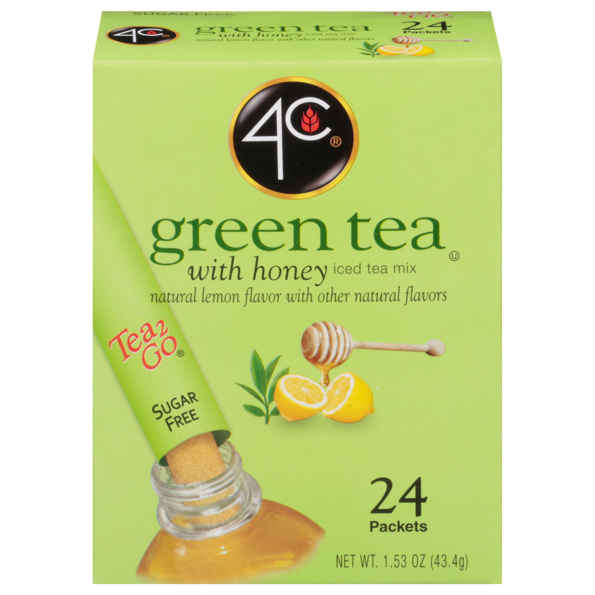 slide 1 of 4, 4C Green Tea Antioxidant With Honey & Natural Lemon, 24 ct