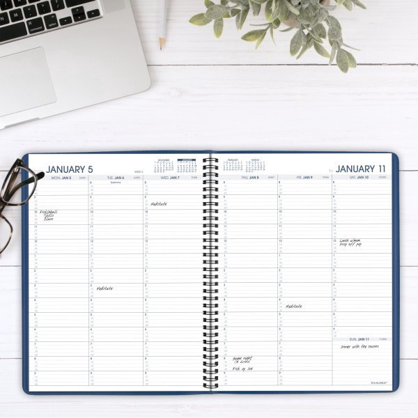 slide 5 of 10, AT-A-GLANCE® 2026 Weekly Appointment Book Planner, Blue, Large, 8 1/4"" x 11"", 1 ct
