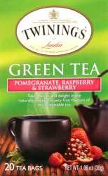 Twinings Tea Bags Pomegranate, Raspberry & Strawberry Green Tea 20 ct