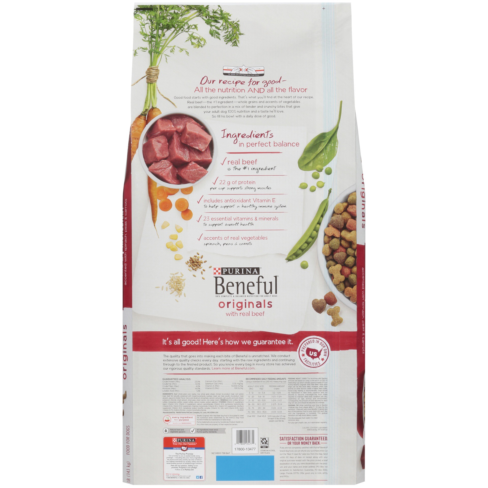 slide 5 of 9, Purina Beneful Originals With Farm-Raised Beef, Real Meat Dog Food, 31.1 lb