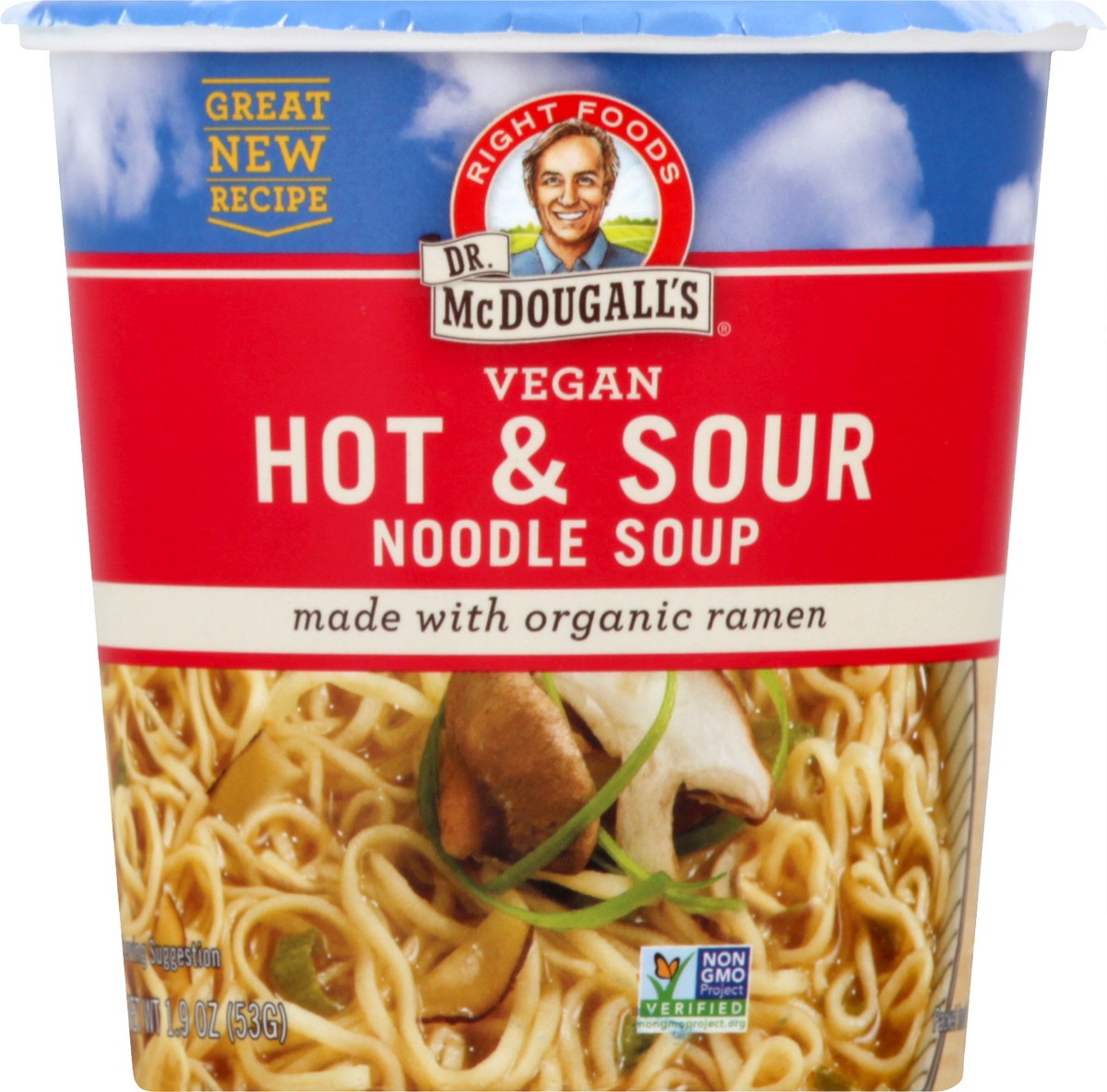 slide 8 of 8, Dr. McDougall's Noodle Soup, Vegan, Hot & Sour, 1.9 oz