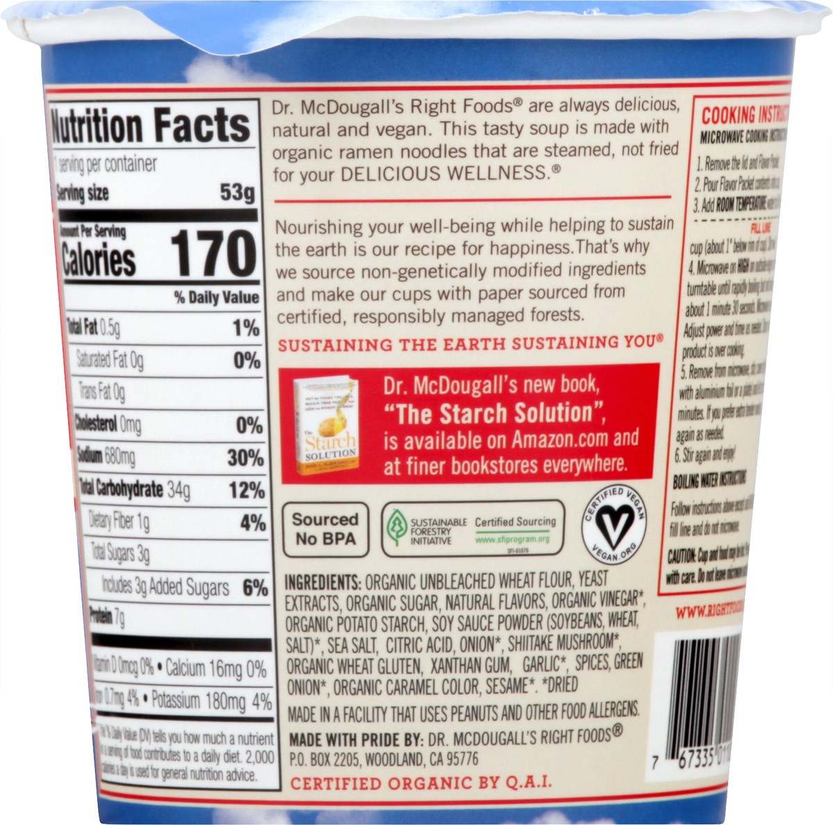 slide 5 of 8, Dr. McDougall's Noodle Soup, Vegan, Hot & Sour, 1.9 oz