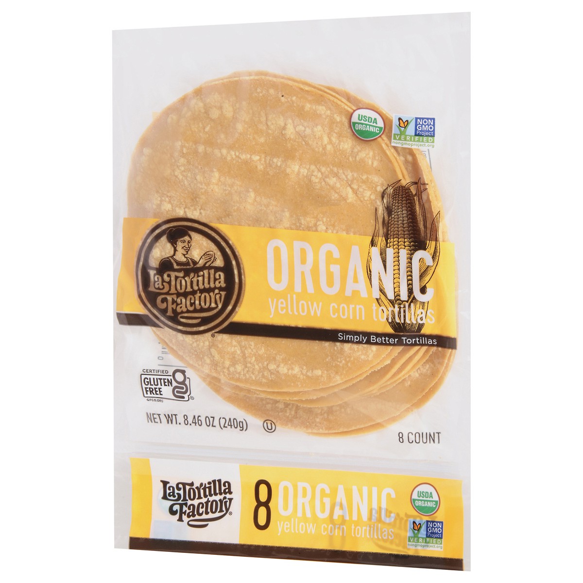 slide 2 of 9, La Tortilla Factory Organic Yellow Corn Tortillas, 8.46 oz