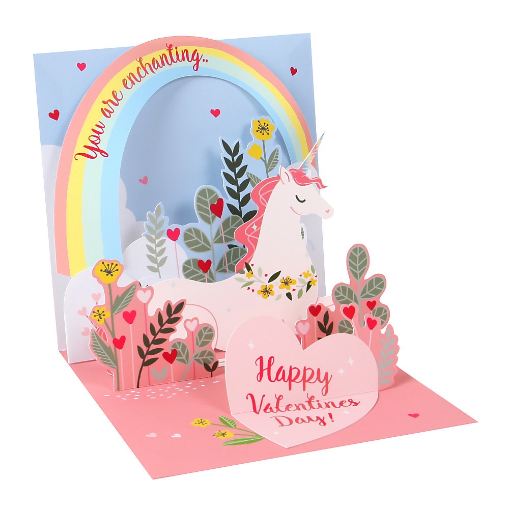 slide 1 of 1, Up With Paper Valentine's Day Pop-Up Greeting Card With Envelope, 5 1/4'' X 5 1/4'', Enchanted Valentine, 1 ct