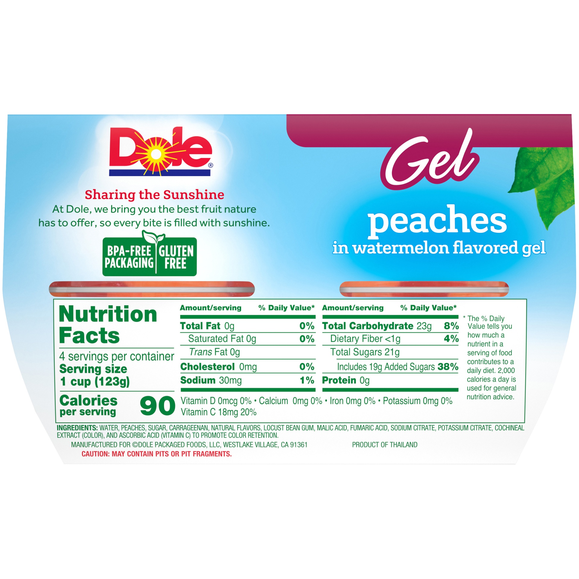 slide 6 of 8, Dole Diced Peaches, 4 ct