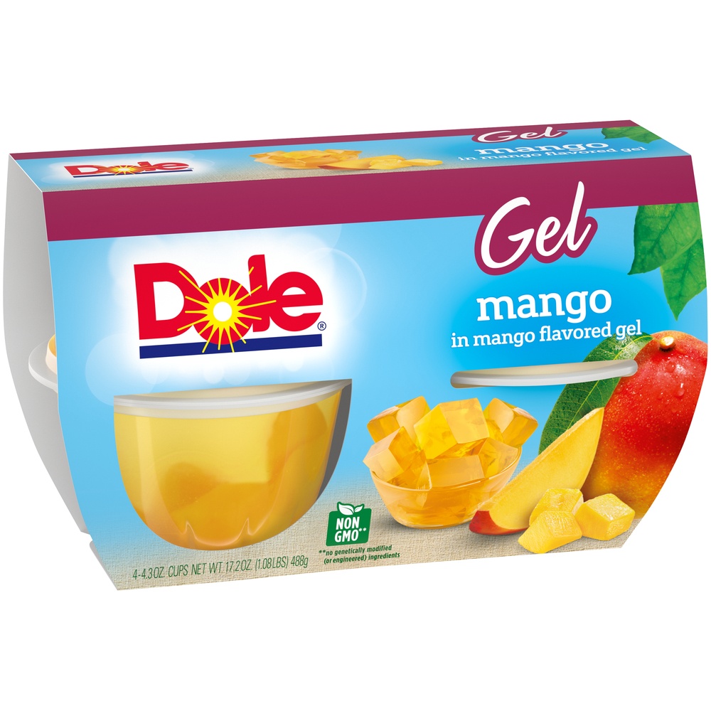 slide 2 of 8, DOLE Fruit Bowls Mango Flavored Mango in Mango Flavored Gel 4 - 4.3 oz Cups, 4 ct