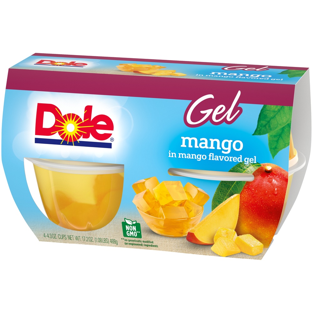 slide 3 of 8, DOLE Fruit Bowls Mango Flavored Mango in Mango Flavored Gel 4 - 4.3 oz Cups, 4 ct