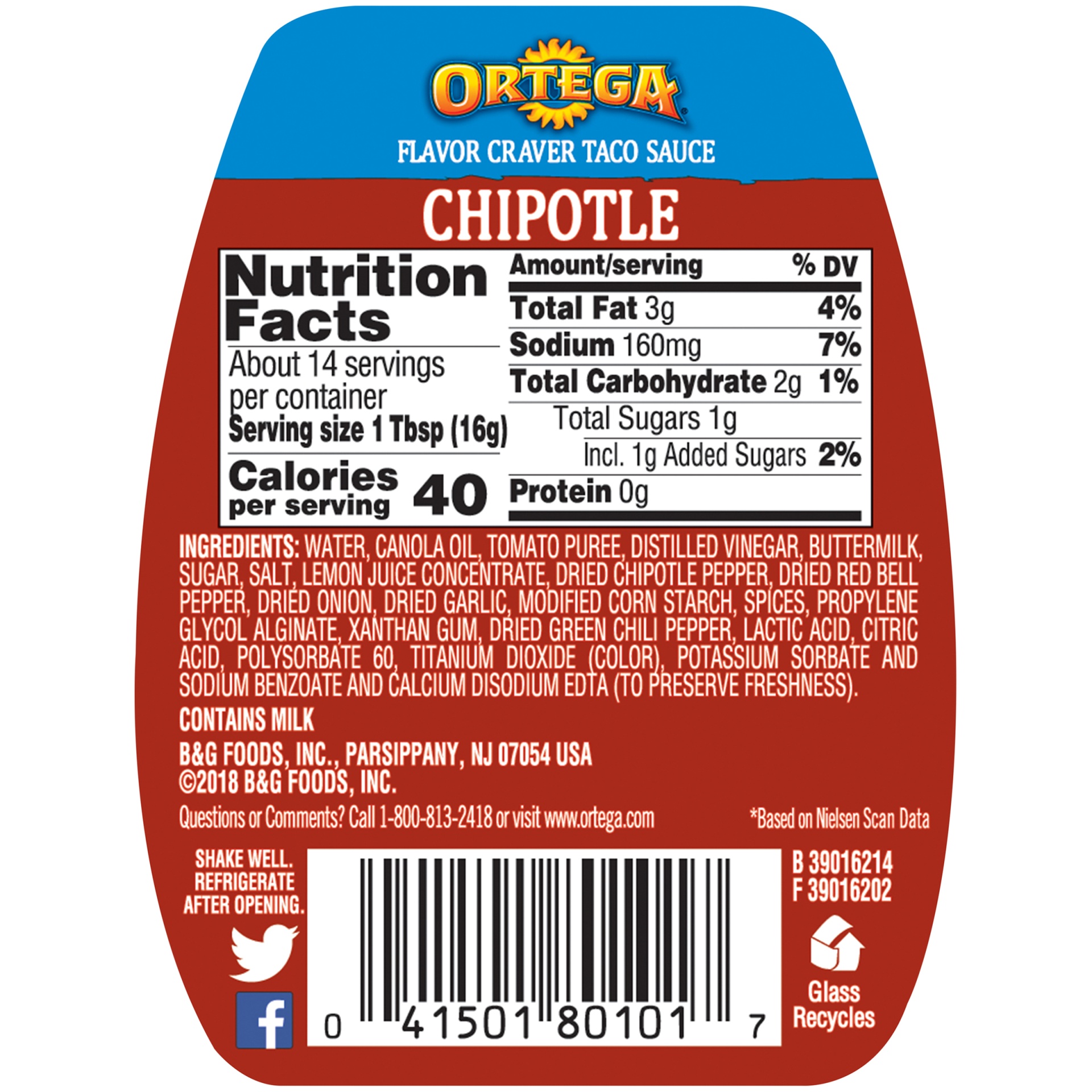 Ortega Flavor Craver Medium Chipotle Taco Sauce 8 oz 8 oz Shipt