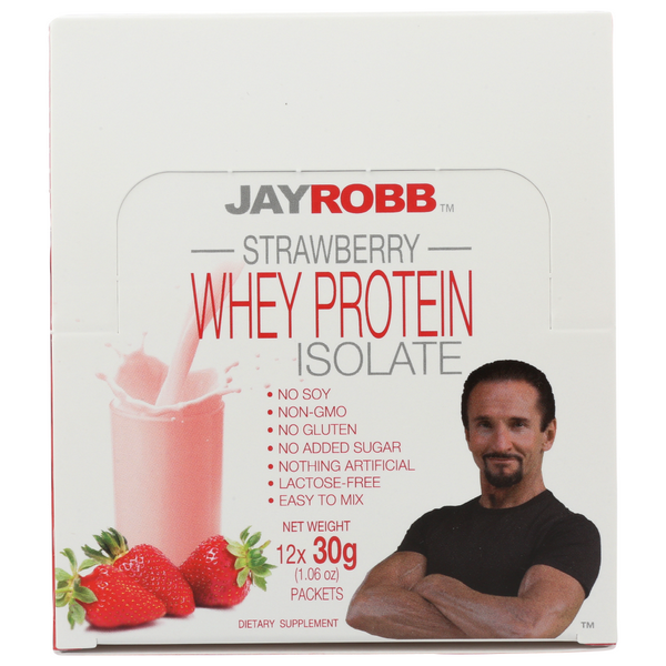 slide 1 of 1, Jay Robb Protein Whey Strawberry, 12.69 oz