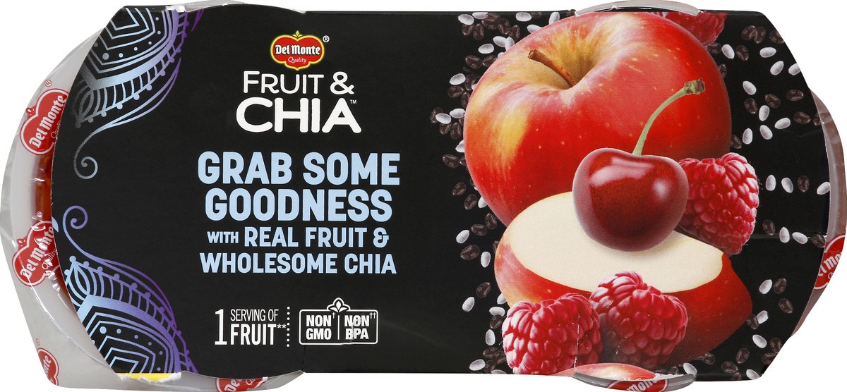 slide 5 of 7, Del Monte Apple, Raspberry, Cherry Fruit & Chia Fruit Cups, 2 ct