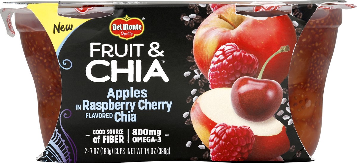 slide 4 of 7, Del Monte Apple, Raspberry, Cherry Fruit & Chia Fruit Cups, 2 ct