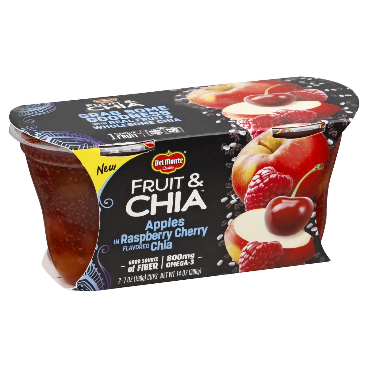 slide 7 of 7, Del Monte Apple, Raspberry, Cherry Fruit & Chia Fruit Cups, 2 ct