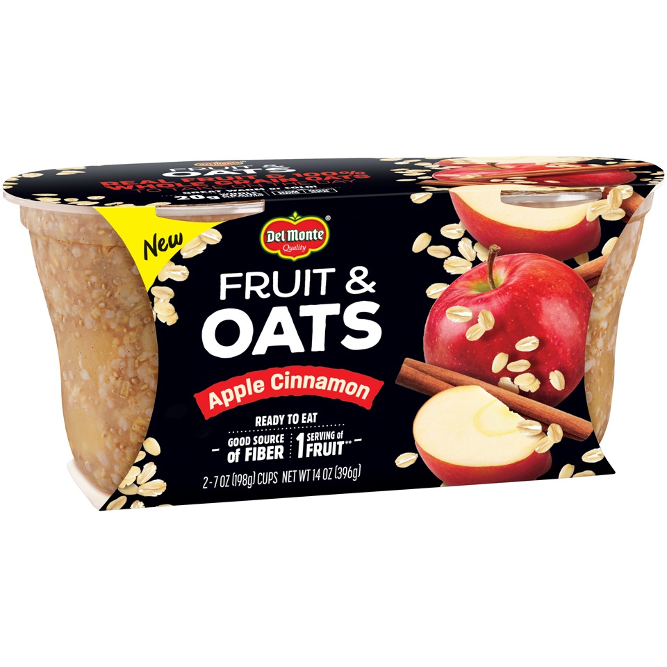 slide 2 of 4, Del Monte Fruit & Oats, Apple Cinnamon, 2 Each, 2 ct; 7 oz