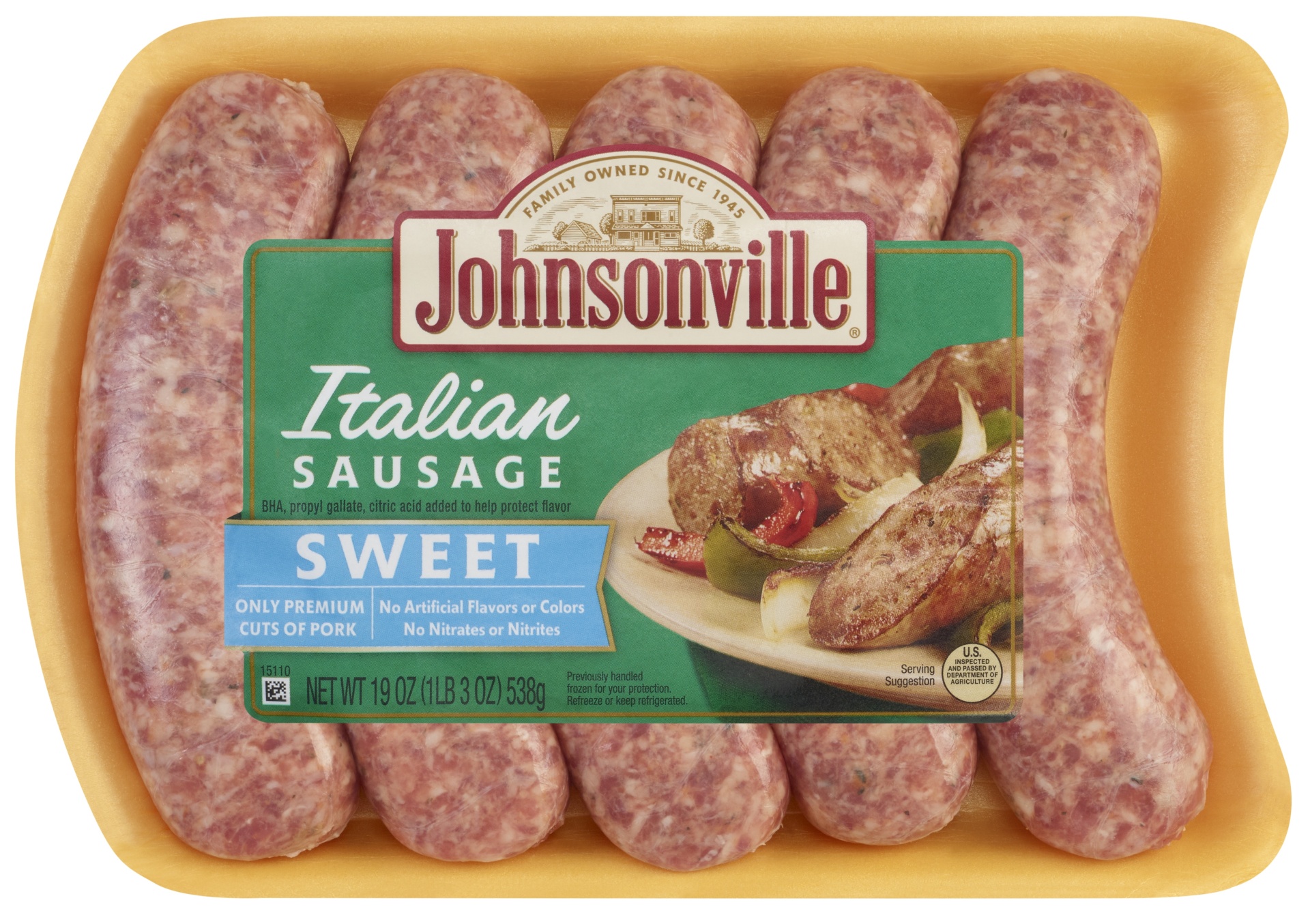 slide 1 of 2, Johnsonville Sweet Italian Sausage, 5 ct; 19 oz