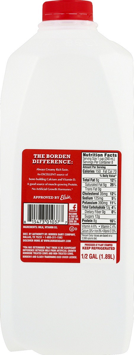 slide 5 of 7, Borden Milk 0.5 gl, 1/2 gal