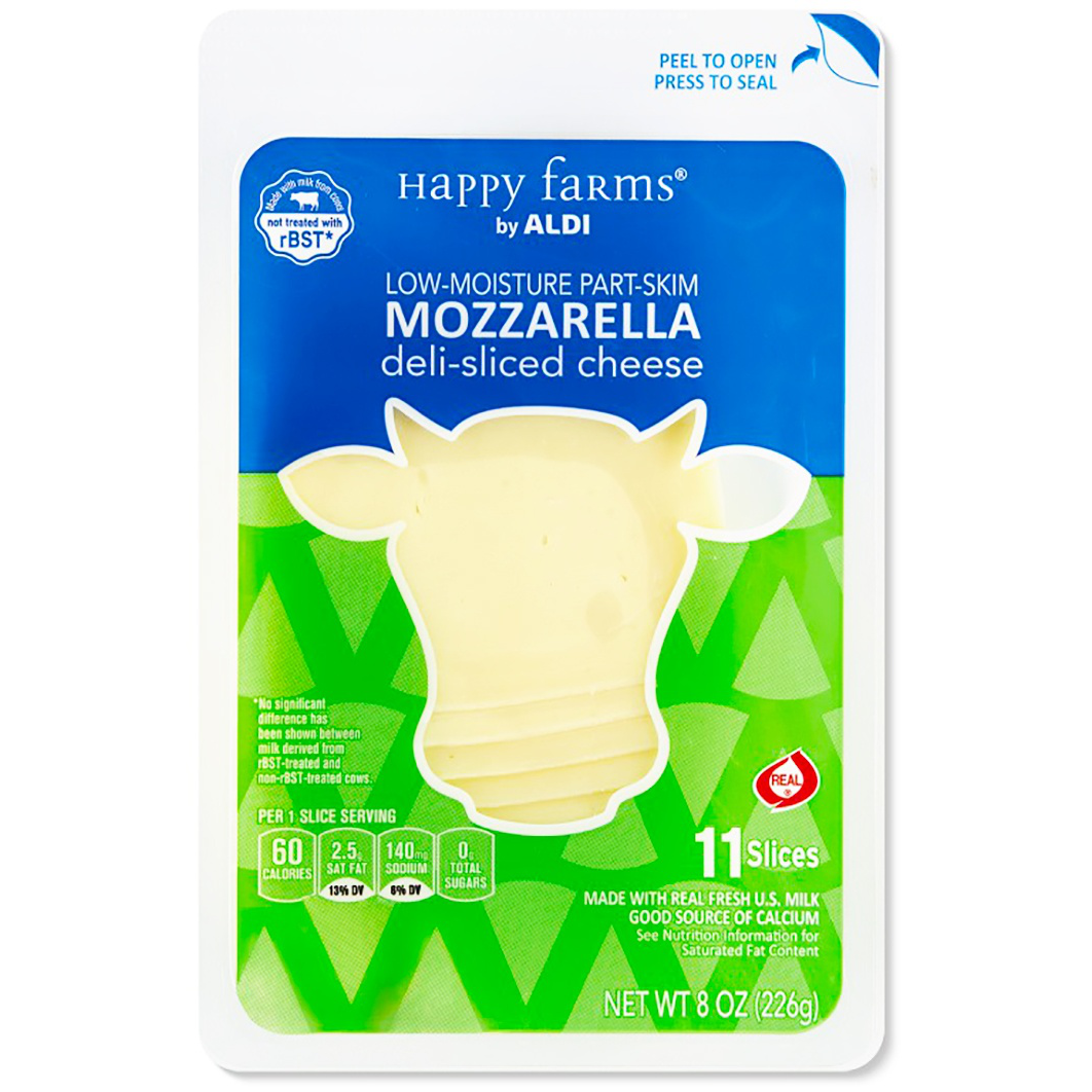 slide 1 of 1, Happy Farms Deli Sliced Mozzarella Cheese, 8 oz