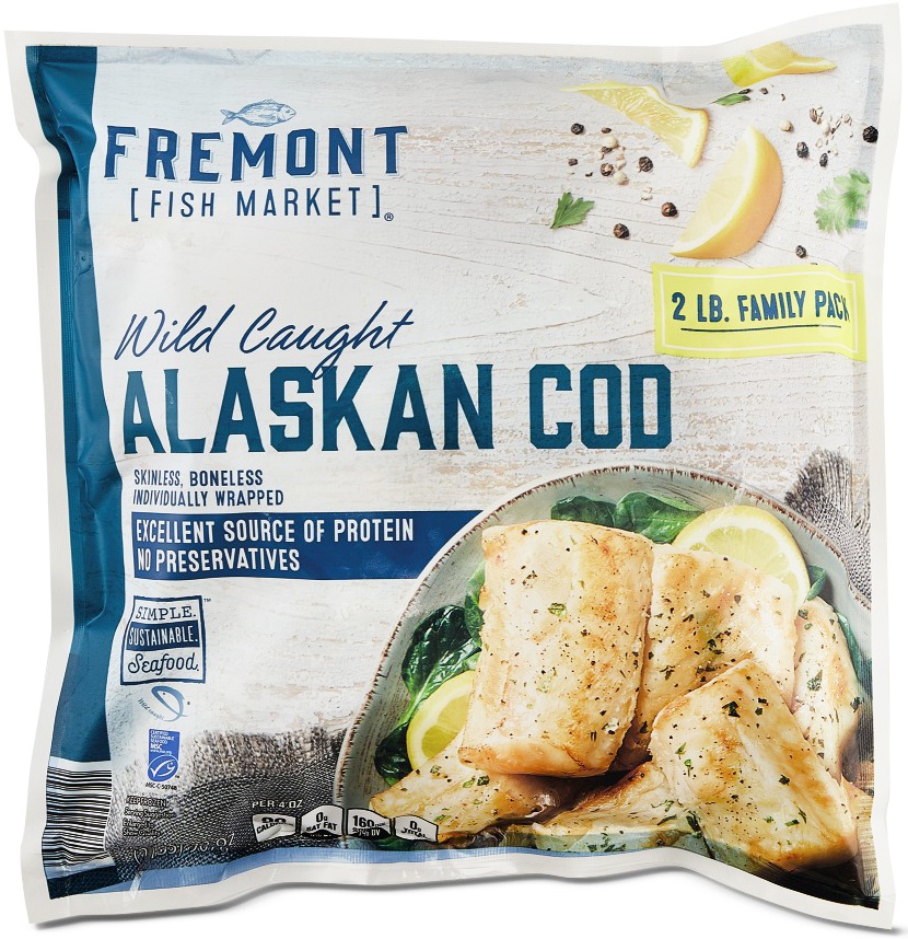 slide 1 of 1, Fremont Fish Market Value Pack Cod Fillets, 32 oz