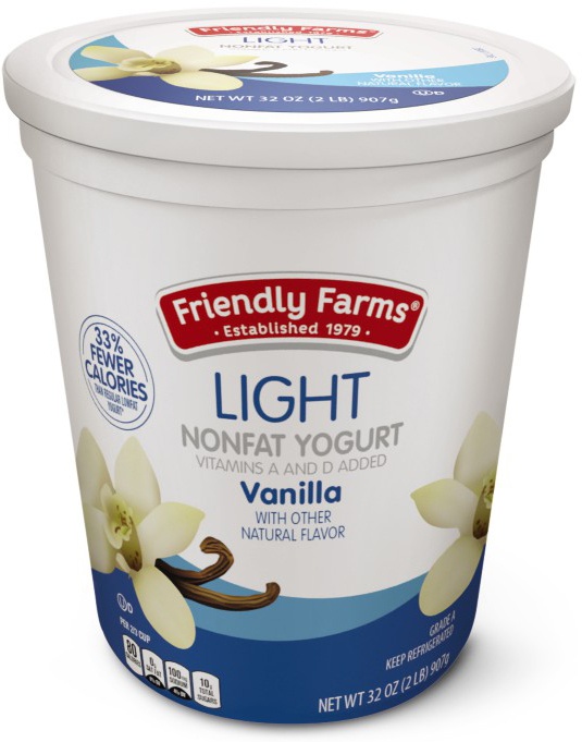 slide 1 of 1, Friendly Farms Nonfat Vanilla Yogurt, 32 oz