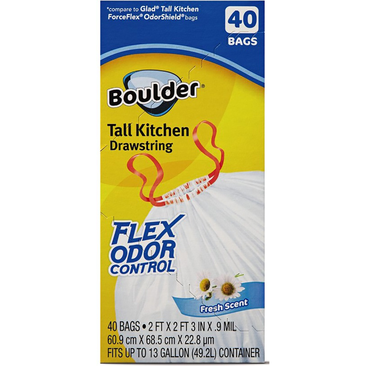 slide 1 of 1, Boulder Flex Odor Control Kitchen Bag Fresh Scent, 40 ct