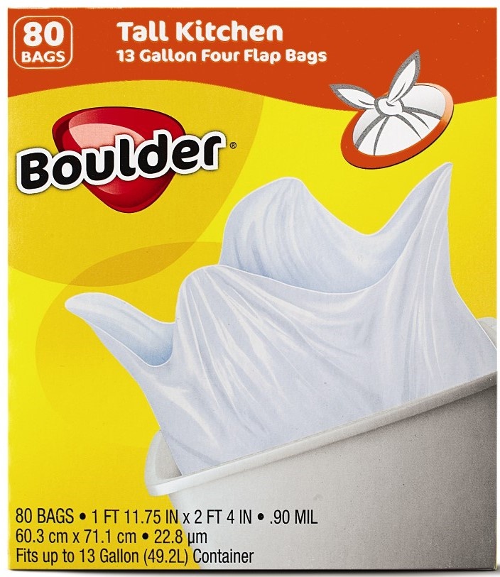slide 1 of 1, Boulder Four-Flap Tall Kitchen Bags, 80 ct