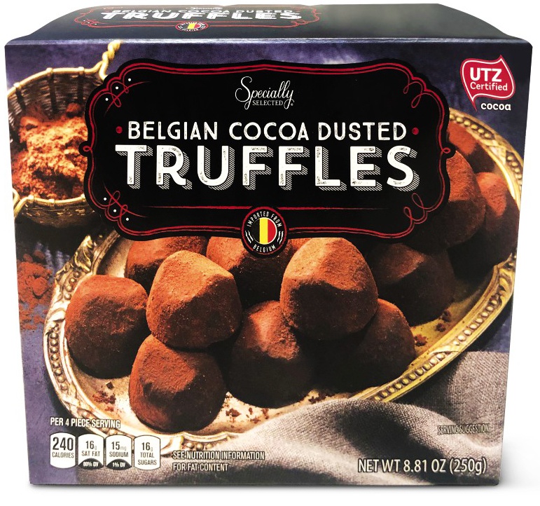 slide 1 of 1, Specially Selected Belgian Cocoa Dusted Truffles, 8.81 oz