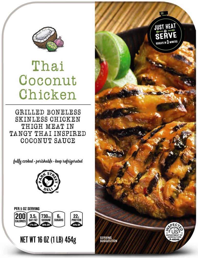 slide 1 of 1, Park Street Deli Thai-Inspired Coconut Chicken, 16 oz