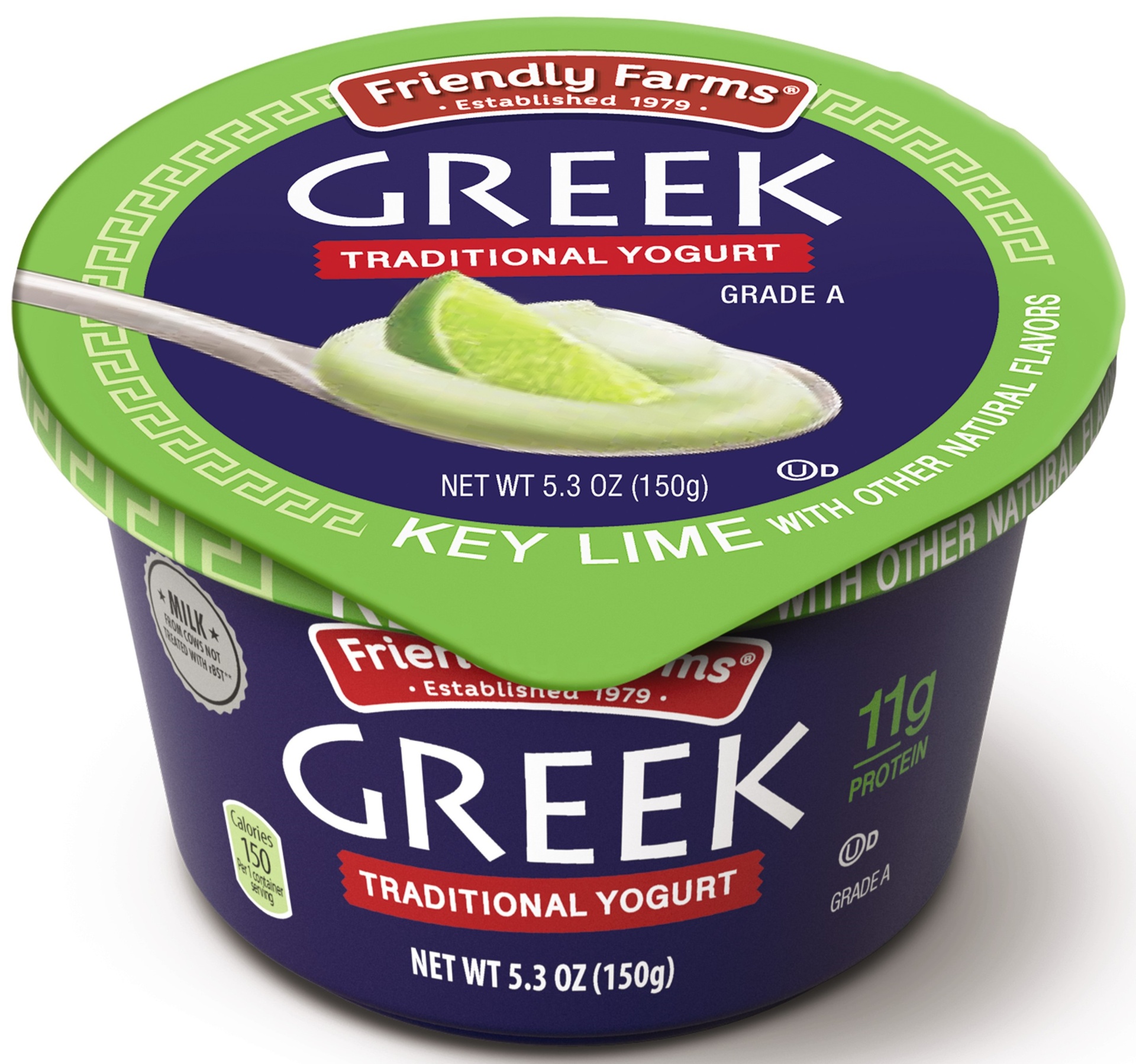 slide 1 of 1, Friendly Farms Whole Milk Key Lime Greek Yogurt, 5.3 oz